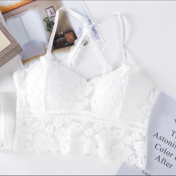 Lace Bralette Padded Underwear White SZ XS/Medium - Picture 5 of 5